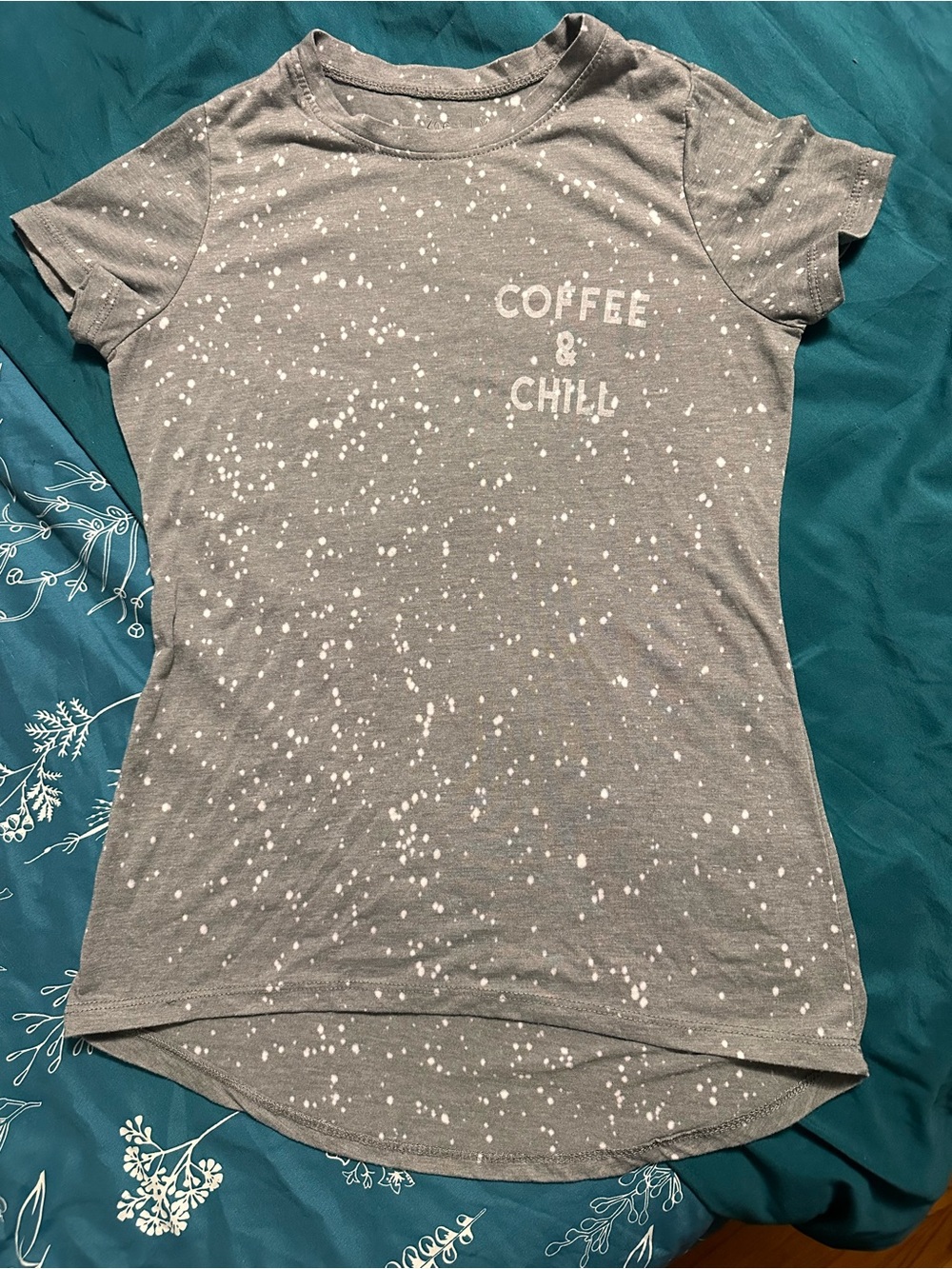 Coffee & Chill Grey Bleached Tee